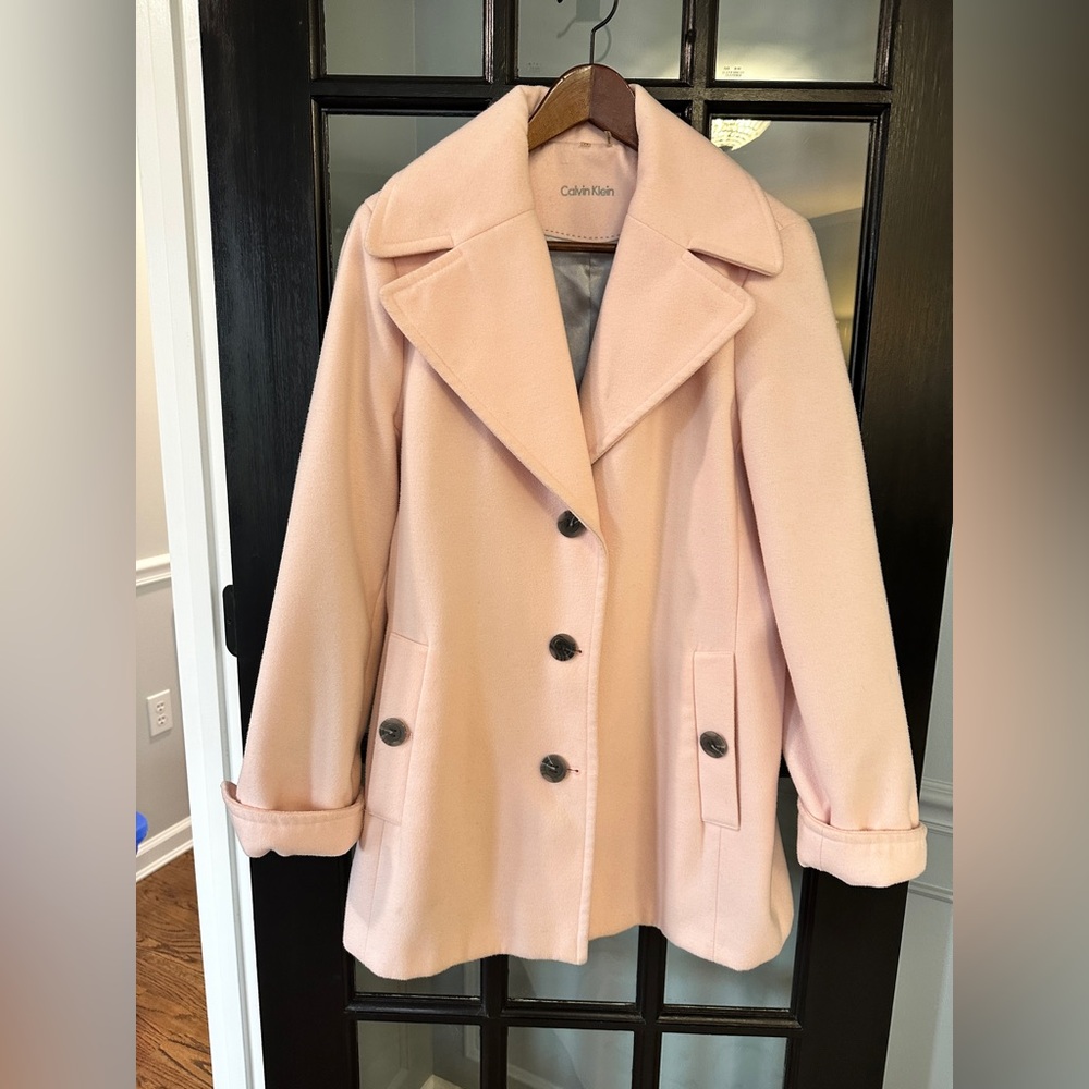 Calvin Klein Pink winter pea coat 14 - Picture 3 of 8